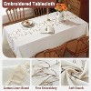 Attop Cotton Linen Waterproof Tablecloth for Dining Table Farmhouse Kitchen Rectangle Table Cloth Beige, Coffee Flower, 55x55 Inch - 3 of 4
