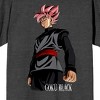 Dragon Ball Super Goku Black Kanji Characters on Charcoal Heather Ground Adult Crew Neck Short Sleeve T-shirt - 2 of 4