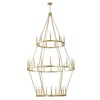 PAKOKULA Modern 36-Light Gold 3-Tier Wagon Wheel Farmhouse Industrial Chandelier Rustic Candlestick Pendant Light - 4 of 4