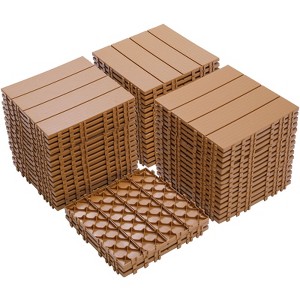 Plastic Interlocking Deck Tiles, 12.00"x12.00" (Pack of 44), for Patio, Outdoor Waterproof, All Weather - 1 of 4