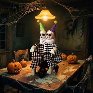 FUN LITTLE TOYS Halloween Decorations Talking Clown with Motion, Biking Clown Decors Indoor Halloween Decorations - 1 of 4