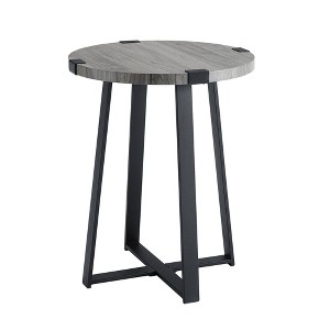 Rustic Modern Side Table Slate Gray - Saracina Home, Grey Gray