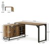 Resenkos Computer Desk, Office Desk, Study Desk,L-Shaped Executive Desk, 53" Farmhouse Computer Desk Corner Desk with Cabinet,Brown - 3 of 4