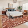 Machine Washable Low Pile Rug - Non-Slip Vintage Geometric Design for Living Room, Bedroom, Dining Room - 3 of 4