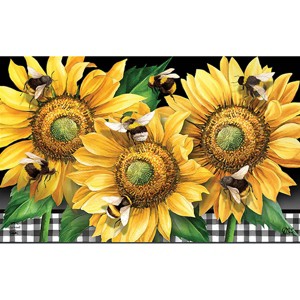 Briarwood Lane Spring Doormat 30x18 Indoor Outdoor Buzzing Sunflowers For Spring Doormat - 1 of 4
