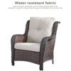 6 Pieces Brown Wicker Patio Furniture Set with Propane Fire Pit Table, All Weather Wicker Patio Set with Square Fire Pit Table and Swivel Patio Chair - 3 of 4