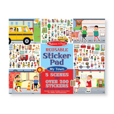 Melissa & Doug Reusable My Town Sticker Pad - 200+ Stickers and 5 Scenes