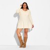 Women's Long Sleeve Keyhole Mini Sweater Dress - Wild Fable™ - 2 of 3