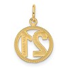 Black Bow Jewelry 14k Yellow Gold Diamond Cut Number 21 Circle Charm or Pendant, 13mm - 3 of 4