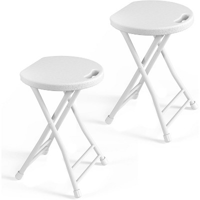 Folding Stool, Backless 18-Inch Stool, Portable with Handle, Foldable Bar Stool, Anti-Slip Feet, 600Lbs Capacity, for Bar Stools Kitchen Home Indoor