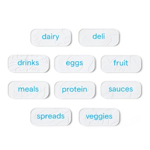 YouCopia 10pc Reusable Nano-Suction ReStickable 3D Fridge Labels - White: Refrigerator Stickers & Organizer, BPA-Free - 1 of 4