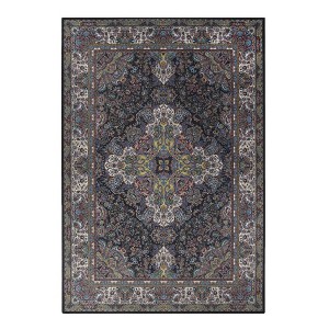 Distressed Medallion Border Machine Washable Indoor Area Rug or Runner by Blue Nile Mills - 1 of 4