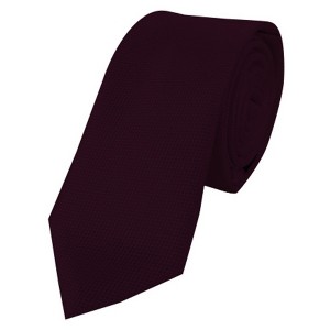 Men's Solid Color Microfiber Poly Woven Slim 2.25 Inch Wide And 57 Inch Long Necktie - 1 of 4