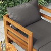 vidaXL Sun Lounger Dark Grey Cushion, Acacia Wood Frame - 3 of 4