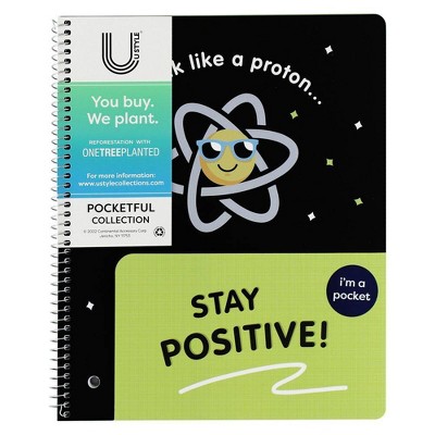 Photo 1 of 7 pack of Wide Ruled 1 Subject Spiral Notebook 80 Pages Positive Encouragement Pocketful - U-Style