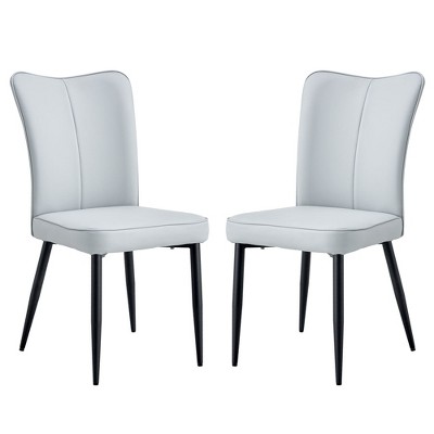 NicBex Dining Chairs Set of 2/4,Modern Dining Room Chairs with PU Leather Curved Backrest and Metal Legs