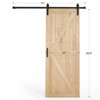 Erommy 28"/30"/32"/36"/42"X 84” Paneled Solid Wood Unfinished Sliding Barn Door With Installation Hardware Kit - 2 of 4