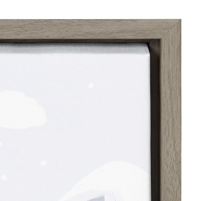 Winter Wonderland Gray Framed Canvas Landscape Print, 23x33
