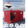 Pop-up Ice Fishing Tent, Hub-Style Insulated Portable Ice Fishing Shelter with Carrying Bag, Zippered Door, Wind Rope & Anchors - 3 of 4