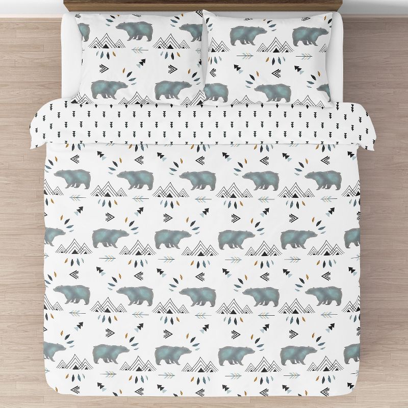 Sweet Jojo Designs Full/Queen Comforter Bedding Set Bear Mountain Blue and White 3pc, 4 of 7