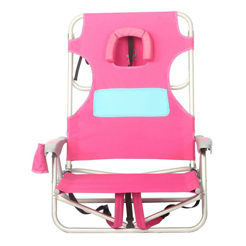 Ostrich Ladies Comfort & On-Your-Back Lightweight Beach Reclining Lawn Chair with Backpack Straps, Outdoor Furniture for Pool, Camping, or Patio, Pink, 4 of 8