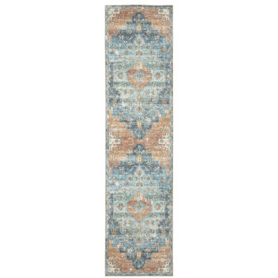 Oriental Weavers Myers Park MYP03 Orange / Blue Indoor Area Rug - 2' x 8'