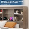 Jojoka Bed Frame with 51"H Bookcase Headboard, Wood Bed Frame with 4 Storage Drawers, Built in Charging Station,No Box Spring Needed - 4 of 4