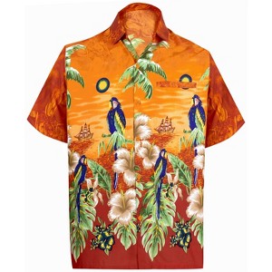 LA LEELA Men's Hawaiian Shirts Short Sleeve Button Down Shirt Mens Casual Shirts Holiday Aloha Beach Party Shirts for Men - 1 of 4