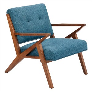 OUTSUPPLY Mid Century Lounge Chair, 300lb Capacity Tufted Accent Chair with Solid Wood Frame - 1 of 4
