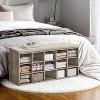 Shoe Rack Bench with Cushion 15 Compartments Storage Bench Shoe Bench for Entryway, 11.8 x 41.3 x 18.9 Inches - 2 of 4