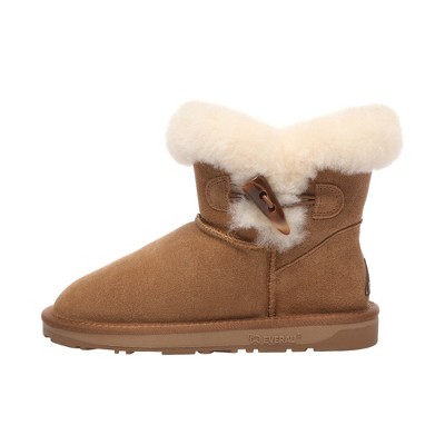 Women Horn Toggle Button Mini Boots - Robin