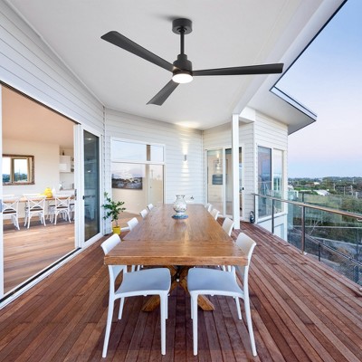 Parrot Uncle 52" Modern LED Ceiling Fan with Light and Remote 3 Blades