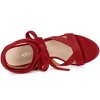 Allegra K Women's Open Toe Front Crisscross Chunky Heel Lace Ups Sandals - 4 of 4