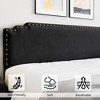 Bed Frame, Velvet Upholstered Platform Bed Frame with Rivet Decor Headboard and Strong Wood Slat Support - 4 of 4