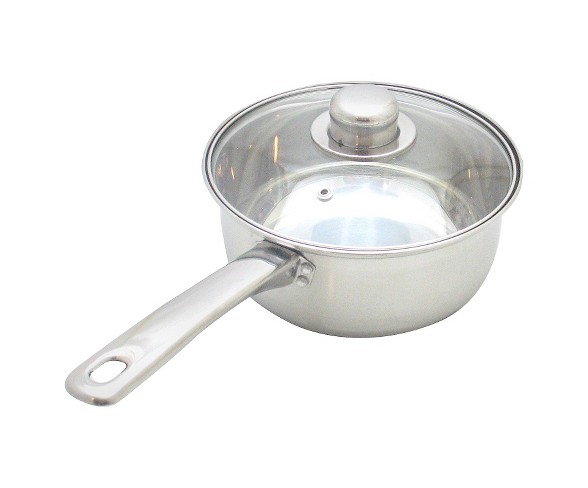 Gourmet Chef 2qt Stainless Steel Saucepan with Glass Lid