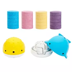 Munchkin Color Buddies Moisturizing Bath Water Color Tablets and Toy Dispenser - 20 Tablets and 2 Toy Dispensers