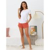 cheibear Women's Comfy Ultra-Soft Stretch Adjustable Drawstring Pajama Shorts with Pockets - 2 of 4