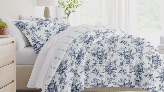 Textured Stripe All Season Reverisble Comforter Down Alternative Filling, Machine Washable - Becky Cameron, 2 of 12, play video