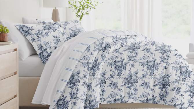 Cabbage Rose All Season Reverisble Comforter Down Alternative Filling, Machine Washable - Becky Cameron, 2 of 12, play video