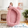 Human Dog Bed for Adult 71''x45''x12'', Comfy Large Human Dog Bed with Blanket, Storage Pockets, Portable Handle & Removable Cover - 3 of 4