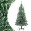vidaXL Beautifully Snow-Flocked Artificial Christmas Tree with Robust Metal Stand – Realistic PET Material – Green 70.9" – Easy to Assemble - 2 of 4