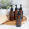 Cornucopia Brands 4oz Amber Glass Pump Bottles 4pk; Great for Lotions, Liquid Soap, Aromatherapy and More - 2 of 4