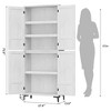 71 Inch Tall Storage Cabinet, Kitchen Pantry Cabinet 5 Tier Bathroom Cabinet with 4 Doors Adjustable Shelves for Kitchen, Dining Room, Bathroom - 2 of 4