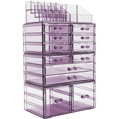 Casafield Large Acrylic Cosmetic Makeup Organizer Jewelry Drawer Storage Box Display Case