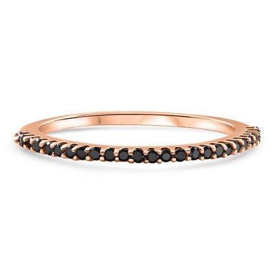 Pompeii3 1/10ct Black Diamond Stackable Ring 14K Rose Gold
