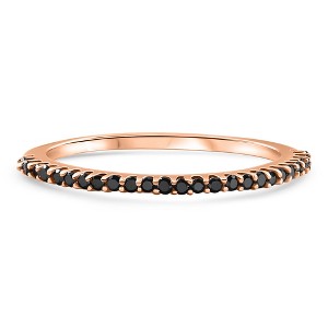 Pompeii3 1/10ct Black Diamond Stackable Ring 14K Rose Gold - 1 of 4