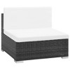 vidaXL Patio Sofa Set Set of 8 Black with Cream cushions - 4 of 4