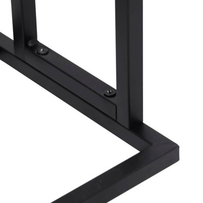 Black Iron Freestanding 2-Tier Towel Rack