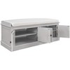 YOOCOZZ Solid Wood Storage Shoe Bench with Removable Cushion,Adjustable Shelves and 4 Doors - 4 of 4