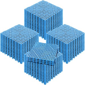 VEVOR Interlocking Tile 55PCS Blue, Drainage Tiles 12" x 12" Splicing, Soft PVC Interlocking Drainage Floor Tiles, Non-Slip Drainage Holes - 1 of 4